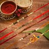 Set of 5 Rakhi for Brother with MultiDiamond Rakhee Bracelet