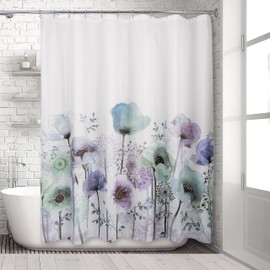 Allure Home Creation Whales Polyester Fabric Printed Shower Curtain 70"x72"