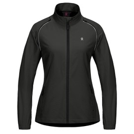 Little Donkey Andy Women's Quick-Dry Running Jacket Convertible UPF 50+ Cycling Jacket Windbreaker with Removable Sleeves Black Size S