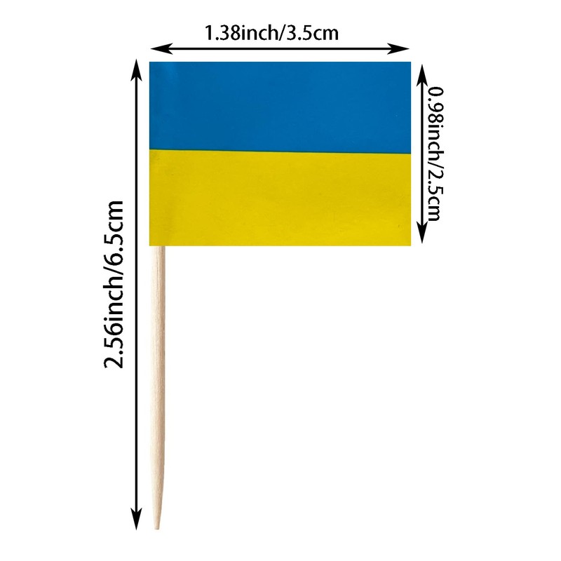 stidsds 100 Pcs Ukraine Flag Ukrainian Toothpick Flags Mini Small