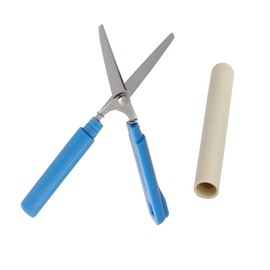 Sunstar Stationery S3717488 Sticky Scissors, Compact, Deep Blue x Beige