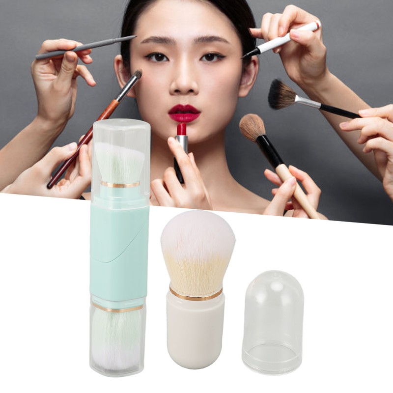 Capsule Makeup Brush Double Ended Telescopic Powder Brush Travel Size