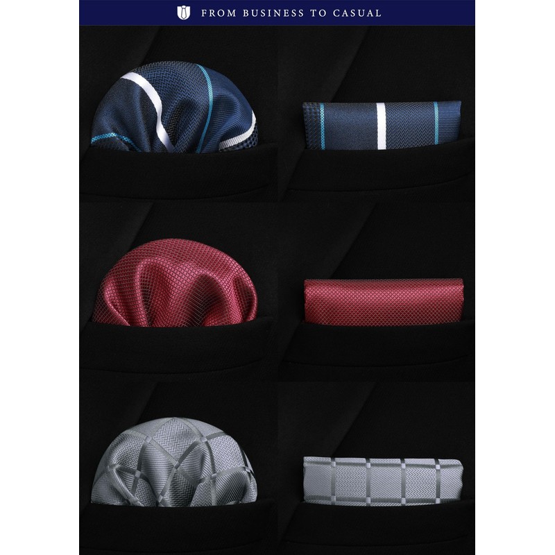 HISDERN T3-02 Brand Necktie, Handkerchief, Set of 3, Width: 3.3