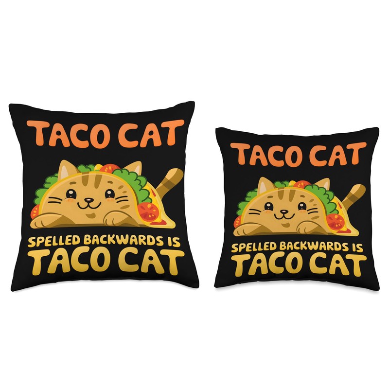 Funny Tacocat Spelled Backward Is Tacocat Mexican Taco cat Throw