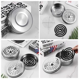 2 Portable Mosquito Coil Holder, Mosquito Incense Box Sandalwood Holder with ​Handle, Fireproof ​Incense Burner for Home Office Camping