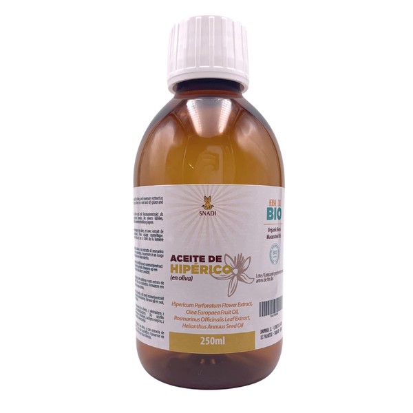 250 ml - Macerated Organic Hypericum Oil Hypericum in Olive and Rosemary Extract, Antioxidant, Healing, Anti-inflammatory