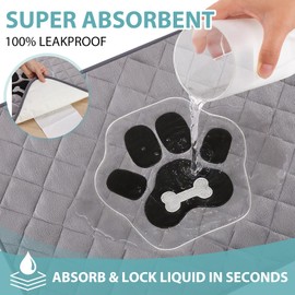 Reusable Pee Pad for Dogs 18"x24", Washable Dog Pee Pad with TPU Waterproof & Non-Slip Bottom, Thick Cotton Quilted Puppy Training Mat for Crate, Car,Floor,Pee Pads