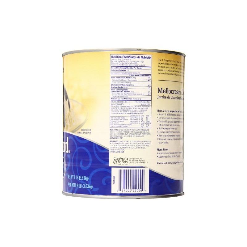 J. Hungerford Smith Fudge Topping, Mellocream Chocolate, 8 Pound