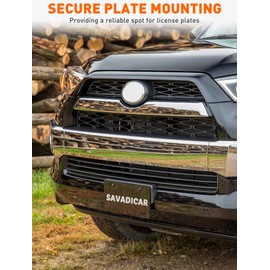 Savadicar Front License Plate Frame, Durable ABS License Plate Holder Bracket Compatible with 2010-Present Toyota 4Runner, Exterior Accessories, 1 PC, Black