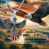 CRWENG Eagle Necklace for Men Sterling Silver American Flag Cross