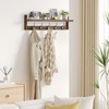AMBIRD 28.9 Inch Length Shelf with Hooks Entryway Coat Rack