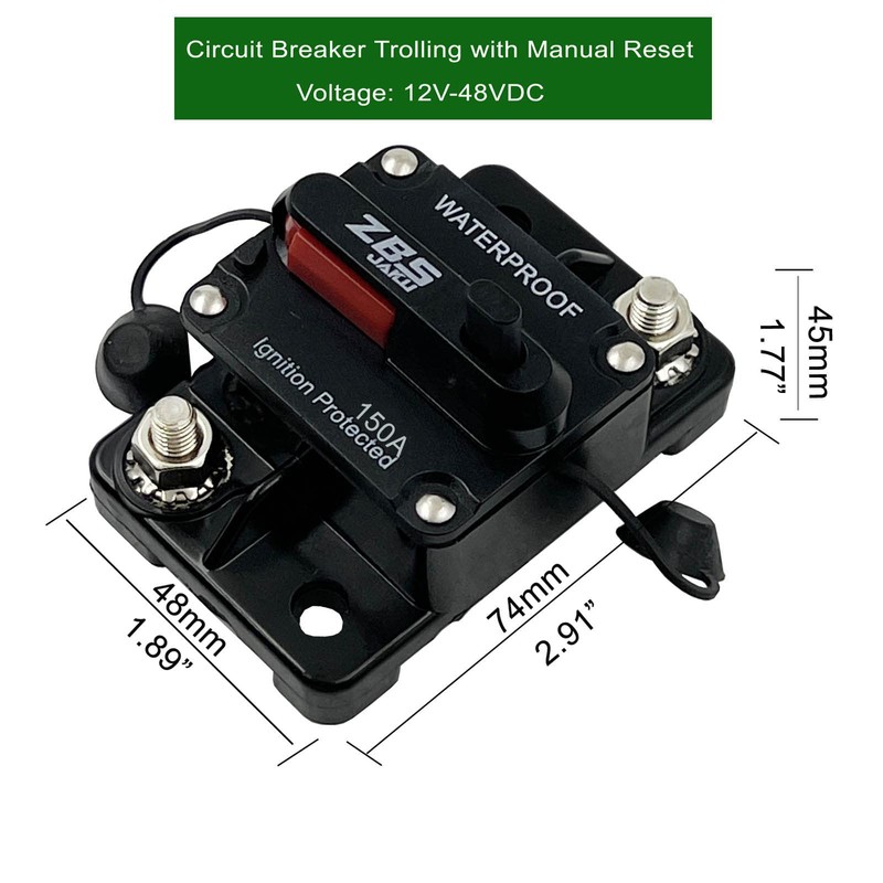 ZBSJAKU 150A Circuit Breakers with Reset Switch Fuse Holder Auto