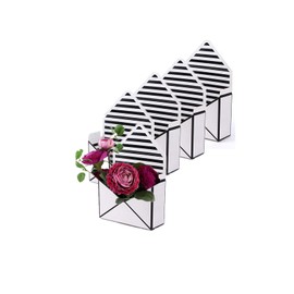 Rikyo 5 Pcs Flower Envelope Box,Folding Flower Storage Box,Waterproof Paper Boxes,Hand Bouquet Flower Gift Box for Wedding Engagement Valentines Day Birthday Graduation Party Decor(White)