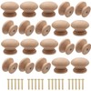 20Pcs Wooden Cabinet Knobs Unfinished Wood Knobs for Dresser Mushroom