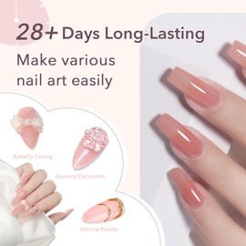 GAZEPLUS Poly Nail Gel, 56g Poly Nail Extension Gel Nail Thickening Poly Nail Gel for Nail Art Design Long-Lasting and Easy to Use