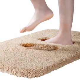 ROLIZOE Extremely Thick Bath Mat, Non-Slip Bath Mat, Highly Absorbent Bathroom Rug, Super Soft Bath Mat, Microfibre Bath Mat, Machine Washable, 40 x 60 cm, Beige