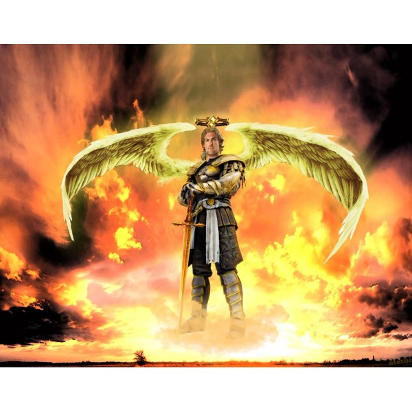 ARCHANGEL MICHAEL #AM3 (Very Unique Style) 8X10" ULTRA PREMIUM SATIN
