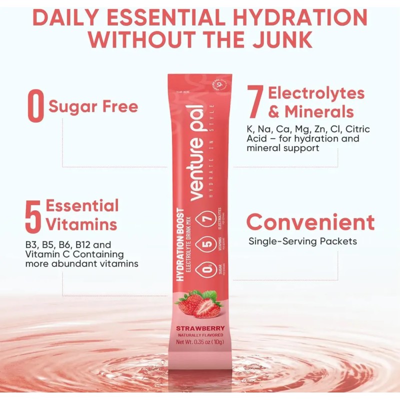 Venture Pal Electrolitos En Polvo Sugar Free 16 Sobres Keto