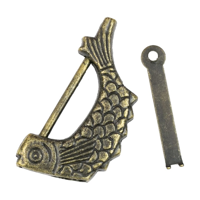 HMF Antique Chinese Decorative Padlock | Fish | 6 x