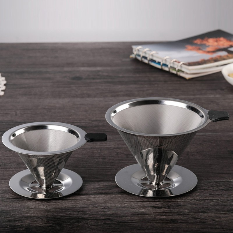 Stainless Steel Coffee Dripper Drip Cone Coffee Filter Reusable Coffee