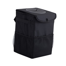 GRIRIW Foldable Car Garbage Bag Compact Hanging Waste Holder for Seat Back or Trunk Versatile Organizer for Trash Paper Towels and Sundries Lightweight and Space-Saving Design