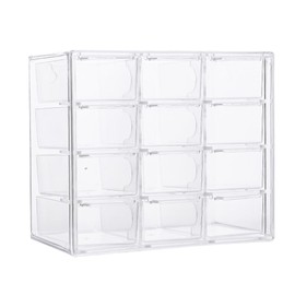 PIPITREE Acrylic Drawer Organizer, Clear Desk Organizer with Drawer, Plastic Stackable Storage Drawers with 12 Drawers, Dustproof for Jewelry, Craft, Office Supplies