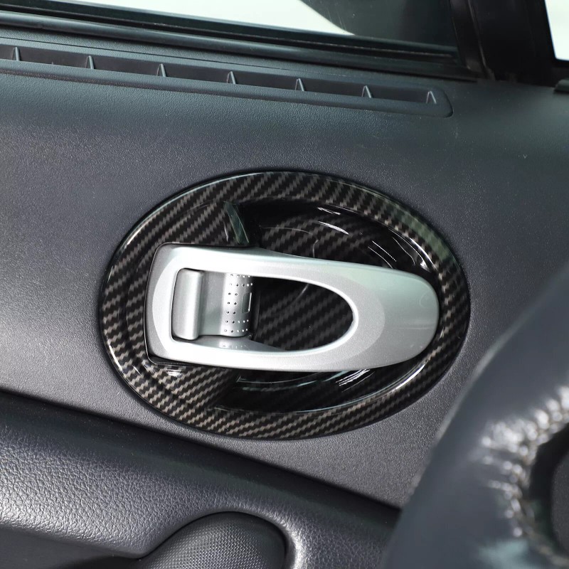 BEBECAR Carbon Fiber ABS Door Handle Bezel Trim COver Fits