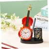 STOBAZA Violin Model Clock Pen Holder Unique Decorative Alarm Clock