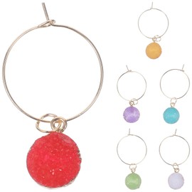Marcadores para Copas de Vino Reutilizables de Cristal 6 Piezas Adorno Antideslizante para Identificar Copas en Fiestas y Cenas y Champaña
