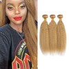 Color #27 Kinky Straight Bundles Honey Blonde Bundles 16 18