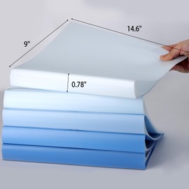 5 Pcs Binder with Plastic Sleeves 9"x14.5"Art Portfolio Binder Displays 320-Pages for Information,Documentation(Blue)