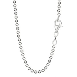 NKlaus Necklace (38 cm - 80 cm) Round Ball Chain 925 Sterling Silver Width: 2.0 mm Necklace, Sterling Silver