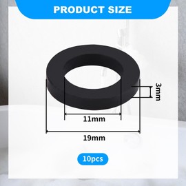 Pack of 10 Shower Hose Seals, Water Pipe Seals, Rubber Seals for Pipes, Shower Head Seals, Shower Hose Accessories