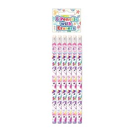 Guilty Gadgets Unicorn Pencils - Pack of 6 - Childrens Birthday Xmas Gift Party Bag Stocking Filler Fun Arts and Crafts Book Sketch Book for Girls and Boys Kids Toy