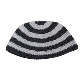 EREZ OVED Yarmulke - Sombrero judío Kippah Frik Kipa Judaica Yamaka Kippa Yamakah Yarmulka para hombres o niños (gris y blanco)