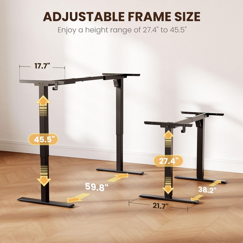 Casaottima Electric Standing Desk Frame, Single Motor Height Adjustable Table