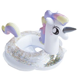 LINDAON 2-8 Years Old Kids Swim Ring Unicorn Swim Ring with Armrest
