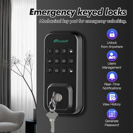 Zylenor Keyless Entry Door Lock, Smart Lock for Front Door with Digital Keypad, Built-in WiFi Deadbolt, App Remote Control with Easy Installation, Upgraded Battery Life