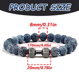 1 x Dumbbell Bracelet, Weight Bracelet for Men, Fitness Bracelet, Powerlifting Gifts, Yoga Bracelets, Powerlifting, Crossfit Men's Gift, Styles 3