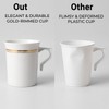 48PCS Plastic Coffee Mugs with Handles,8 OZ Disposable Gold Rimmed