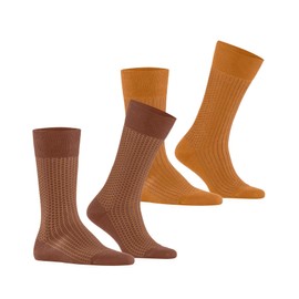 ESPRIT Men's Illusional Grid 2-Pack Socks Breathable Organic Sustainable Cotton Patterned 2 Pairs, Multicoloured (assortment 0010)