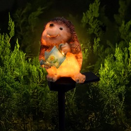 QH & Garden Solar Light Outdoor Decor,Solar LED Hedgehog Stake Lights, IP55 Waterproof Animal Figurines Decorative Light for Yard Patio Garden Lawn Balcony-Hedgehog Ornament Gift for Grandma