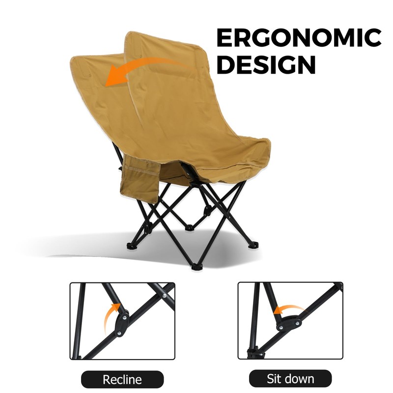 Smartmak Oversize Portable Sauna Chair, High Back Quick Folding Chair,