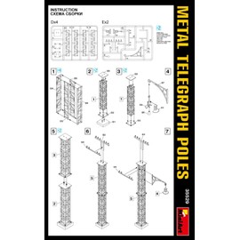 Miniart 1:35 Scale Telegraph Poles Plastic Model Kit (Grey)