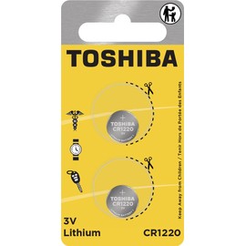 TOSHIBA CR1220 3V Lithium Coin Cell Child Resistant Blister Package (2 Batteries)