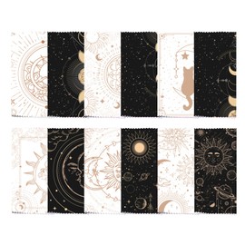 FREEBLOSS 24pcs Glasses Cleaning Cloth Divination Pattern Microfiber Cleaning Cloth for Glasses Eyeglasses Thick Soft Reusable Wipes for Camera Lens Phone Screen 6.3x6.3‘’