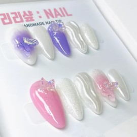 Simkung Condew Handmade Nail Tips - Green / 심쿵꼰듀 수제네일팁 - 그린