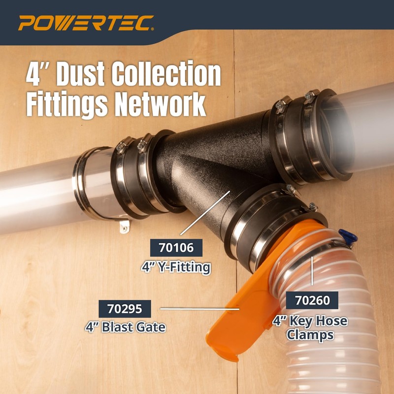 POWERTEC Clear PVC Pipe 4" x 36" Long, 1PK Rigid