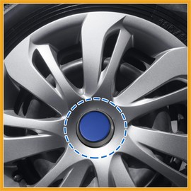 Partuto 66mm Dia 6 Clips Car Wheel Tyre Center Hub Caps Black Blue - 4 Pcs Replacement