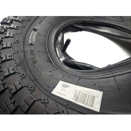 1 Set Inner Tube and Tyre for Wheelbarrow 4.00-8 400, 6 PLY, 6 Layers Sheath, Black Rubber with Straight Valve